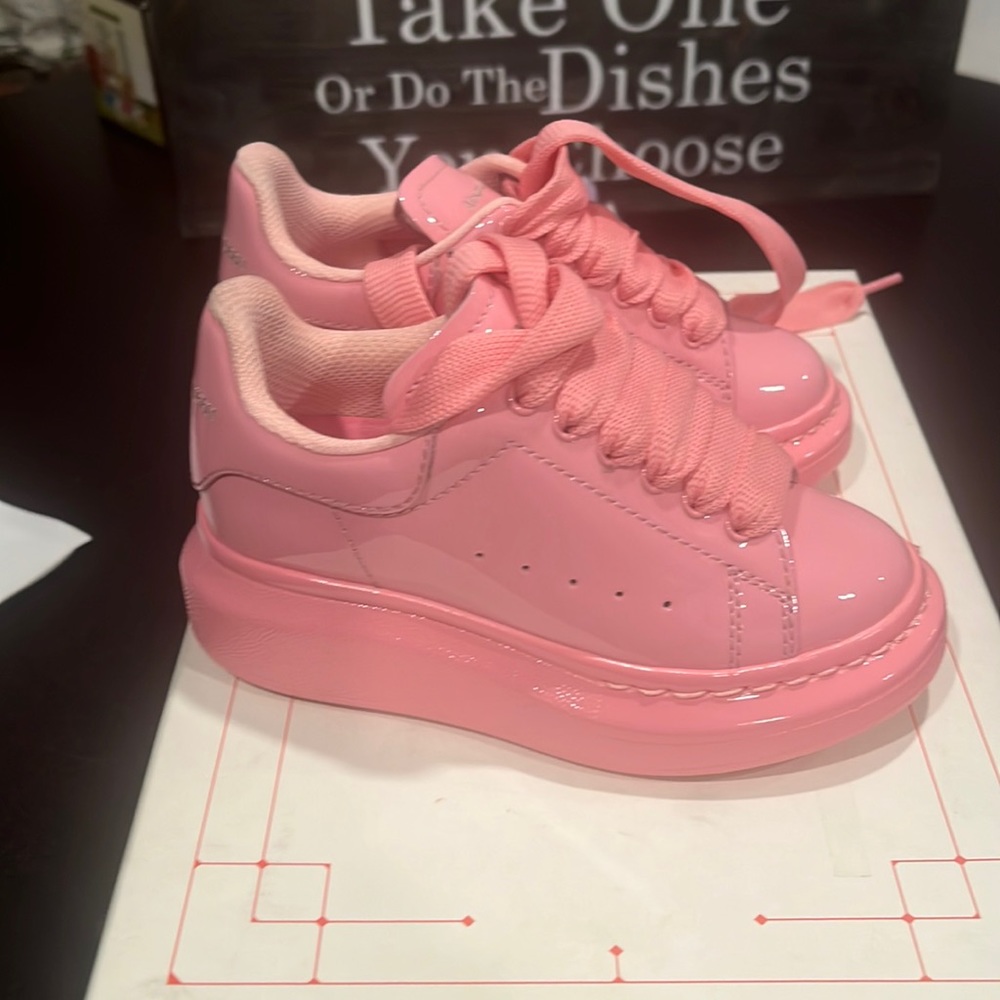 Pink patent leather Alexander McQueen Toddler SneakerAuthentic receipt from Saks